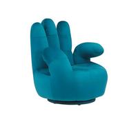 Vente-unique - SillÛn de Mano Giratorio Catchy de Terciopelo - Azul Pato