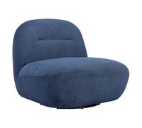 Vente-unique - SillÛn Giratorio de Tela Texturizada Azul POZETI