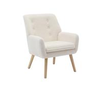 Vente-unique - Skandinavisk fÂtˆlj - Serino Vit Bouclette Fabric FÂtˆlj