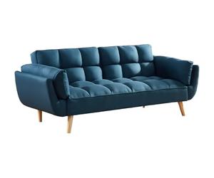 Vente-unique Sof√° de 3 plazas Convertible Clic-clac en Tejido Loeline, Color Azul