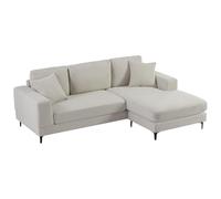 Vente-unique -Sof√° esquinero Reversible en Tejido Texturizado Beige - JAMOLO