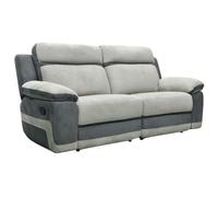 Vente-unique-Sofá 3 plazas Relax de Microfibra TALCA - Gris Claro y Antracita