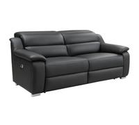 Vente-unique-Sofá 3 plazas Relax de Piel Arena - Negro