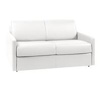 Vente-unique - Sofá Cama 2 plazas Calife - Piel sintética - Blanco