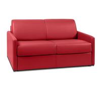 Vente-unique - Sofá Cama 2 plazas Calife - Piel sintética - Rojo