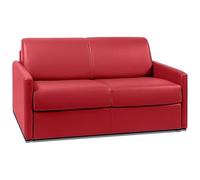 Vente-unique - Sofá Cama 2 plazas Calife - Piel sintética - Rojo