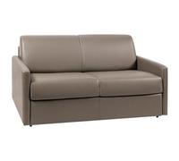 Vente-unique - Sofá Cama 2 plazas Calife - Piel sintética - Topo