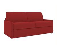 Vente-unique - Sofá Cama 2 plazas Calife - poliéster - Rojo