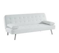 Vente-unique - Sofá Cama 2 plazas Michelle - Piel sintética - Blanco