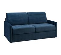 Vente-unique - Sofá Cama 3 plazas Calife - Terciopelo - Azul Oscuro