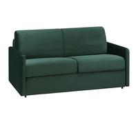 Vente-unique - Sofá Cama 3 plazas Calife - Terciopelo - Verde Pino