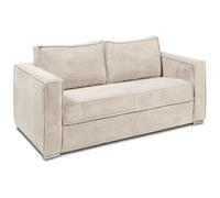 Vente-unique - Sofá Cama 3 plazas Loreto - Terciopelo - Beige
