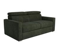 Vente-unique - Sofá Cama 3 plazas - poliéster - Verde Pino