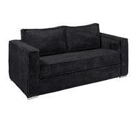 Vente-unique - Sofá Cama 4 plazas Loreto - Terciopelo - Negro