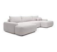 Vente-unique - Sofá Cama 7 plazas Daviso - poliéster - Beige