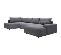 Vente-unique - Sofá Cama 8 plazas Daviso - poliéster - Gris Antracita