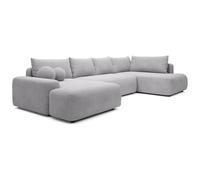 Vente-unique - Sofá Cama 8 plazas Daviso - poliéster - Gris Claro