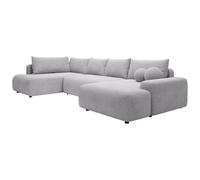 Vente-unique - Sofá Cama 8 plazas Daviso - poliéster - Gris Claro