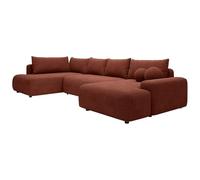 Vente-unique - Sofá Cama 8 plazas Daviso - poliéster - Terracota