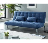 Vente-unique-Sofá Cama Clic-clac 3 plazas de Tela Hornet - Azul