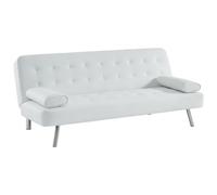 Vente-unique-Sofá Cama Clic-clac Michelle II de Piel sintética - Blanco