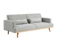 Vente-unique-Sofá Cama de 3 plazas de Tela Esme - Gris Claro