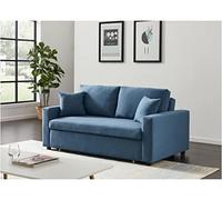 Vente-unique-Sofá Cama de 3 plazas de Tela INIZOR - Turquesa