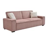 Vente-unique-Sofá Cama de 3 plazas de Terciopelo Rosa SEKOTA