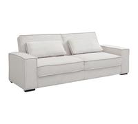 Vente-unique-Sofá Cama de 3 plazas en Terciopelo Beige FINORO