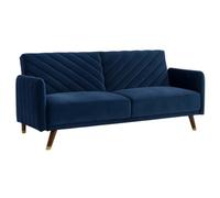 Vente-unique - Sofá-Cama de 3 plazas Tipo Clic-clac de Terciopelo Joris - Azul