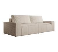 Vente-unique-Sofá Cama de 4 plazas Convertible de Pana Color Beige Amelia