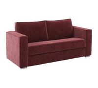 Vente-unique-Sofá Cama de 4 plazas exprÈs en Chenilla Burdeos - Cama 160 cm - ColchÛn 14 cm Loreto
