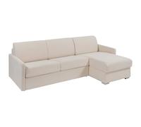Vente-unique - Sofá Cama esquinero y Reversible de Tela Beige - 140 cm de tamaÒo - ColchÛn de 22 cm - CALIFE