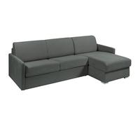 Vente-unique - Sofá Cama esquinero y Reversible de Tela Gris - Cama de 160 cm con l·Minas Anchas - ColchÛn de 22 cm - CALIFE