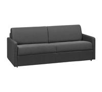 Vente-unique-Sofá Cama Italiano 4 plazas de Tela CALIFE - Gris - Cama 160 cm - Colchón 14 cm