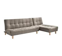 Vente-unique - Sofá Cama Modular de Tela Color Topo Esteban