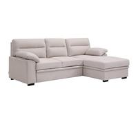 Vente-unique-Sofá Cama rinconera Derecha en Tela Beige con Bandeja ULENIO