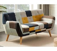 Vente-unique-Sofá de 2 plazas de Tela Patchwork SERTI II