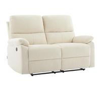 Vente-unique-Sofá de 2 plazas eléctrico Relax de Pana Beige LUNANO