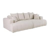 Vente-unique-Sofá de 4 plazas con Asiento cómodo y Profundo de Tela Texturizada Beige MOTINO