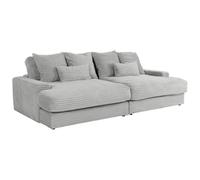 Vente-unique-Sofá de 4 plazas Confort Asiento Profundo de Pana Gruesa Gris CALAZO de Pascal Morabito