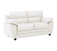 Vente-unique - Sofá Fijo 2 plazas Manoa - Piel sintética - Blanco