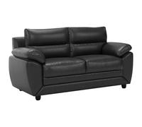 Vente-unique - Sofá Fijo 2 plazas Manoa - Piel sintética - Negro
