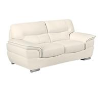 Vente-unique - Sofá Fijo 2 plazas Thibault - Piel - Marfil