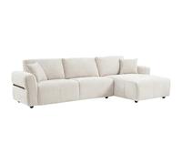 Vente-unique - Sofá Fijo 5 plazas Gosalo - poliéster - Beige