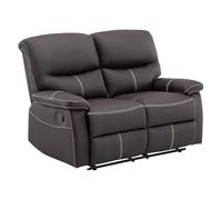 Vente-unique - Sofá Relax 2 plazas Canby - Piel sintética - marrón