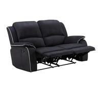Vente-unique - Sofá Relax 2 plazas Hernani - Microfibra - Negro