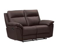 Vente-unique - Sofá Relax 2 plazas Pakita - Piel - marrón Chocolate