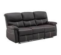 Vente-unique - Sofá Relax 3 plazas Canby - Piel sintética - marrón