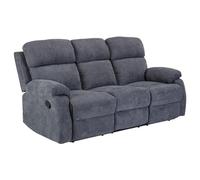Vente-unique - Sofá Relax 3 plazas Tolzano - poliéster - Gris Antracita